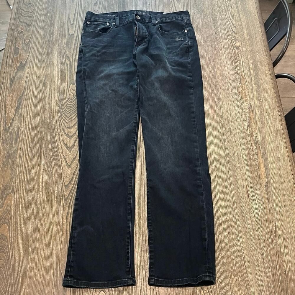 Lucky Brand Mens 221 Original Straight Jeans Mid Rise Denim Black Size 32x32